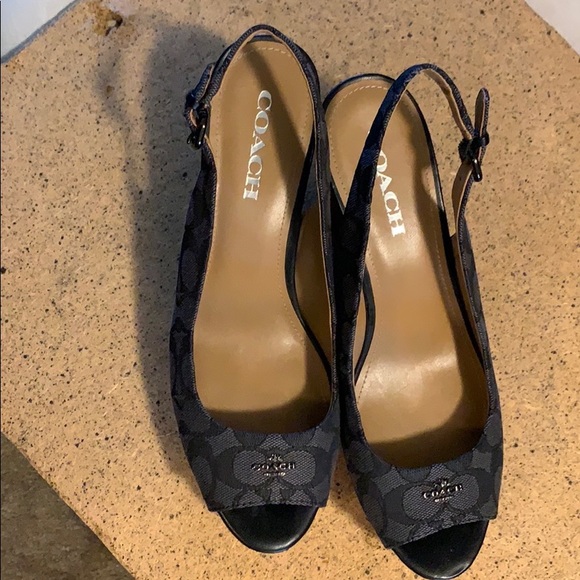 Coach open toe, cork bottom shoes - Picture 2 of 5